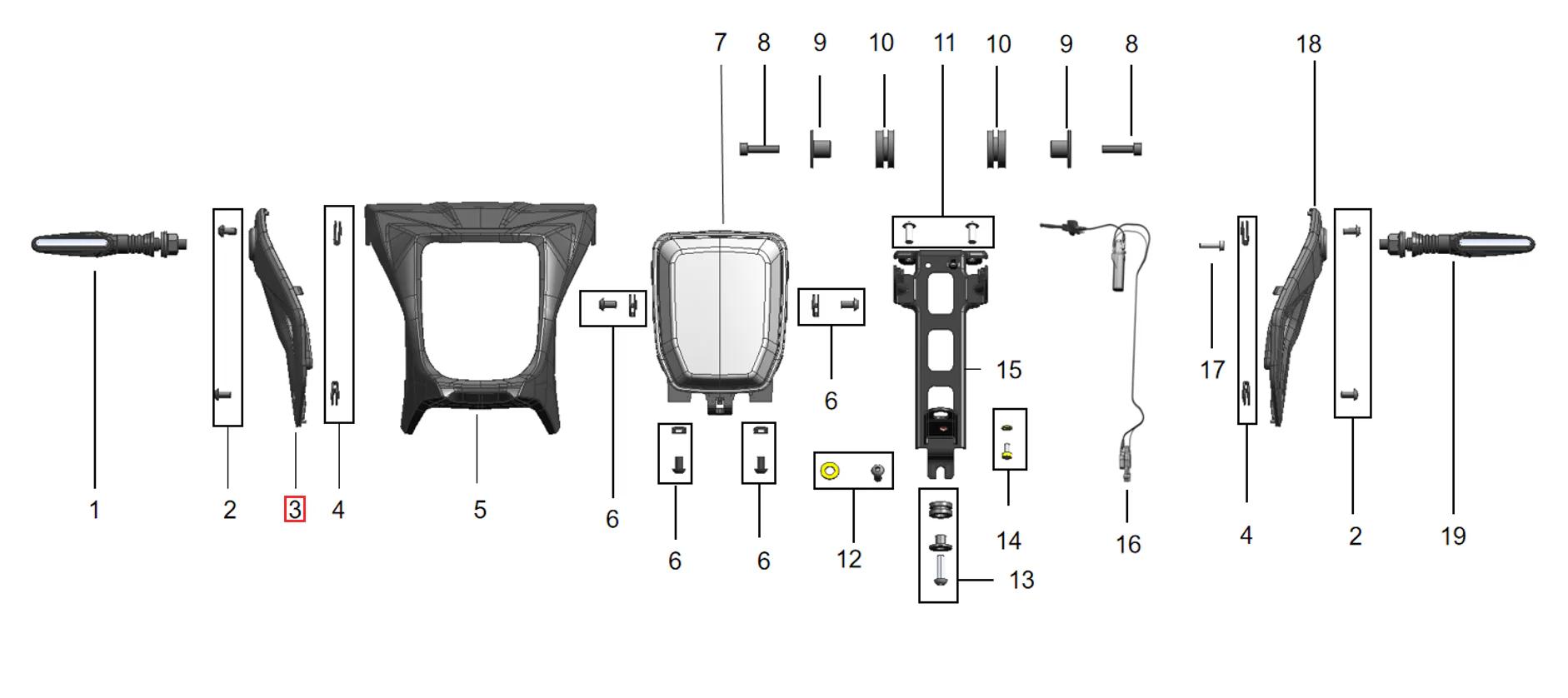 Soporte intermitente derecho L3e