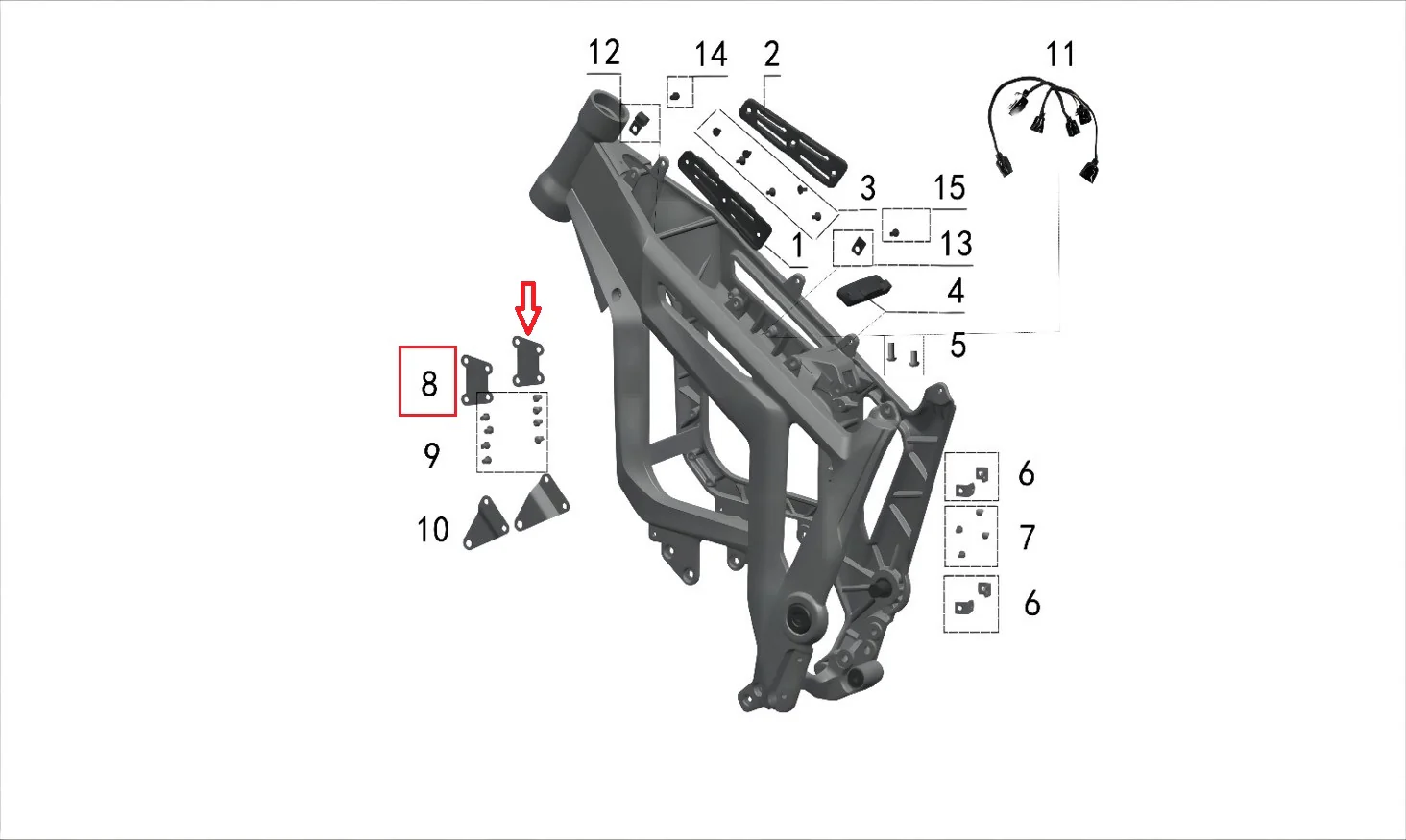 Soporte superior derecho del controlador