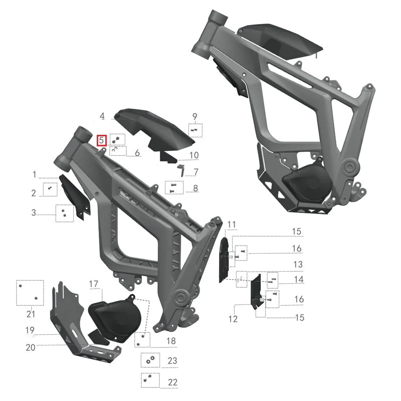 Tornillos tapa soporte paquete batería